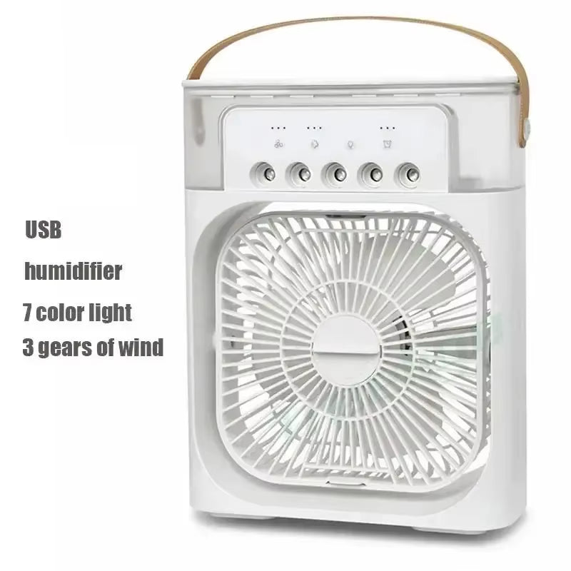 Air Humidifier Cooling USB Fan Water Mist Small Refrigeration Air Conditioner Mini Fan Water-Cooled Silent Air Cooler 3 in 1