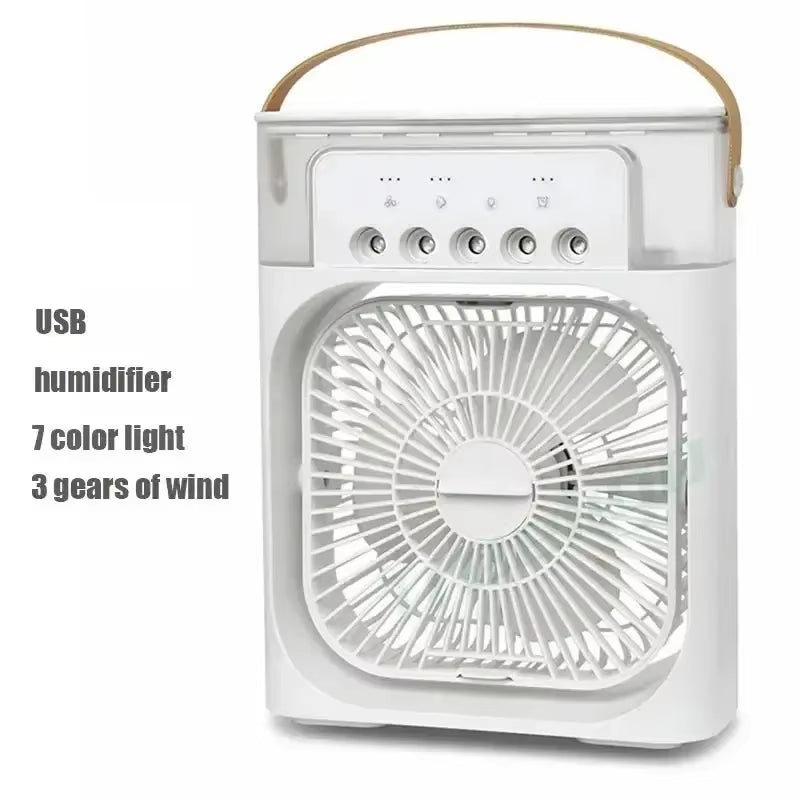 Air Humidifier Cooling USB Fan Water Mist Small Refrigeration Air Conditioner Mini Fan Water-Cooled Silent Air Cooler 3 in 1