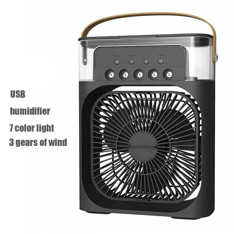 Air Humidifier Cooling USB Fan Water Mist Small Refrigeration Air Conditioner Mini Fan Water-Cooled Silent Air Cooler 3 in 1