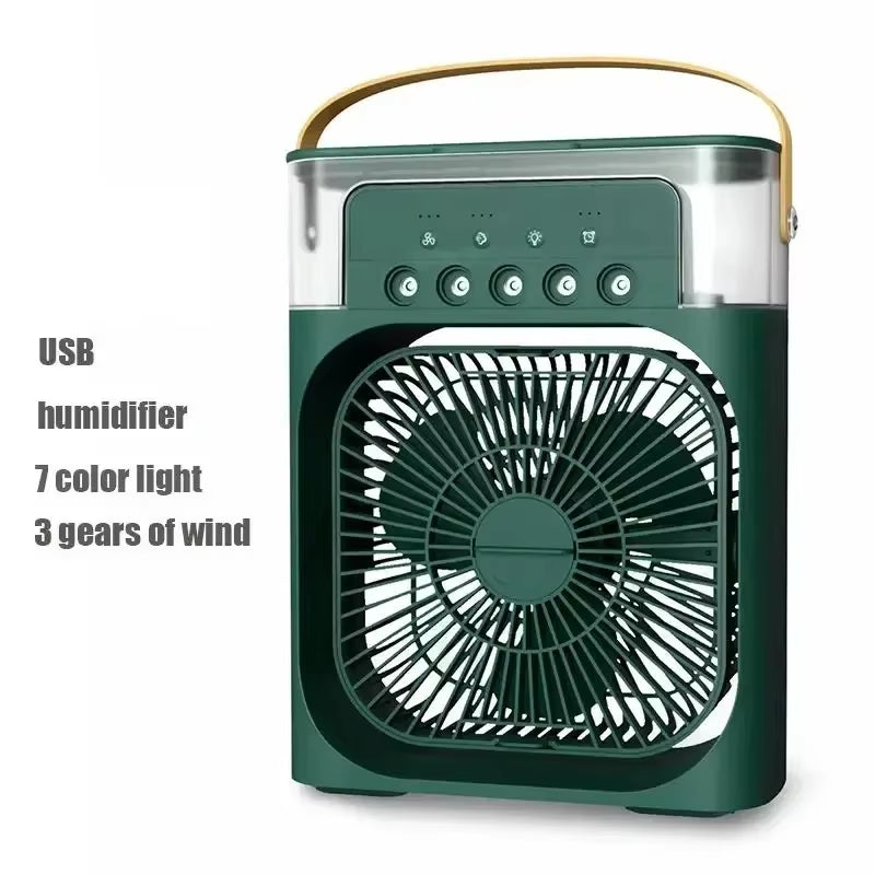 Air Humidifier Cooling USB Fan Water Mist Small Refrigeration Air Conditioner Mini Fan Water-Cooled Silent Air Cooler 3 in 1